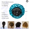 image:imageFunky Junque Satin Silk Sleep Bonnet Reversible Hair Wrap Cap  Premium satin sleep bonnet with reversible dualcolor design for bedtime hair protection curly styles amp braidsSea GreenBlack