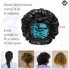image:imageFunky Junque Satin Silk Sleep Bonnet Reversible Hair Wrap Cap  Premium satin sleep bonnet with reversible dualcolor design for bedtime hair protection curly styles amp braidsSea GreenBlack Tie Band
