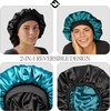 image:imageFunky Junque Satin Silk Sleep Bonnet Reversible Hair Wrap Cap  Premium satin sleep bonnet with reversible dualcolor design for bedtime hair protection curly styles amp braidsSea GreenBlack