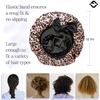 image:imageFunky Junque Satin Silk Sleep Bonnet Reversible Hair Wrap Cap  Premium satin sleep bonnet with reversible dualcolor design for bedtime hair protection curly styles amp braidsLeopardBlack Tie Band