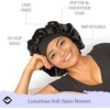 image:imageFunky Junque Satin Silk Sleep Bonnet Reversible Hair Wrap Cap  Premium satin sleep bonnet with reversible dualcolor design for bedtime hair protection curly styles amp braidsSea GreenBlack
