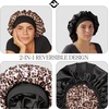 image:imageFunky Junque Satin Silk Sleep Bonnet Reversible Hair Wrap Cap  Premium satin sleep bonnet with reversible dualcolor design for bedtime hair protection curly styles amp braidsLeopardBlack