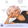 image:imageFunky Junque Satin Silk Sleep Bonnet Reversible Hair Wrap Cap  Premium satin sleep bonnet with reversible dualcolor design for bedtime hair protection curly styles amp braidsIvoryRose