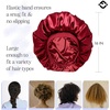image:imageFunky Junque Satin Silk Sleep Bonnet Reversible Hair Wrap Cap  Premium satin sleep bonnet with reversible dualcolor design for bedtime hair protection curly styles amp braidsBurgundy