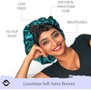 image:imageFunky Junque Satin Silk Sleep Bonnet Reversible Hair Wrap Cap  Premium satin sleep bonnet with reversible dualcolor design for bedtime hair protection curly styles amp braidsSea GreenBlack Tie Band