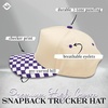image:imageFunky Junque Trucker Snapback Hat  Lightweight Canvas Trucker Hat with Adjustable Snapback Golf Beach and Everyday Trendy Trucker Hats for Women and MenChecker Print  PurpleBeige