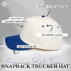 image:imageFunky Junque Trucker Snapback Hat  Lightweight Canvas Trucker Hat with Adjustable Snapback Golf Beach and Everyday Trendy Trucker Hats for Women and MenRoyal BlueBeige