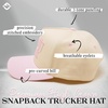 image:imageFunky Junque Trucker Snapback Hat  Lightweight Cotton Trucker Hat with Adjustable Snapback Golf 4th of July and Street Style Funny Trucker Hats for WomenToo Pretty to Work  RoseBeige