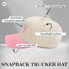 image:imageFunky Junque Trucker Snapback Hat  Lightweight Cotton Trucker Hat with Adjustable Snapback Golf 4th of July and Street Style Funny Trucker Hats for WomenBride  BeigeLight Pink