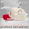 image:imageFunky Junque Trucker Snapback Hat  Lightweight Cotton Trucker Hat with Adjustable Snapback Golf 4th of July and Street Style Funny Trucker Hats for WomenMother Upside Down  RedBeige