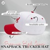 image:imageFunky Junque Trucker Snapback Hat  Lightweight Cotton Trucker Hat with Adjustable Snapback Golf 4th of July and Street Style Funny Trucker Hats for WomenDad  WhiteRed