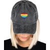 image:imageFunky Junque Vintage Dad Hat Distressed Embroidered Baseball Cap  Soft cotton distressed dad hat with vintage wash for festivals road trips brunch weekends amp everyday styleRainbow Heart  Black Washed