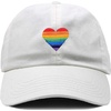 image:imageFunky Junque Vintage Dad Hat Distressed Embroidered Baseball Cap  Soft cotton distressed dad hat with vintage wash for festivals road trips brunch weekends amp everyday styleRainbow Heart  White