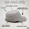 image:imageFunky Junque Vintage Newsboy Cap Womens Cadet Cabbie Hat  Cadet cap with vintage distressed look for casual outings fall layering denim looks amp giftingLight Grey