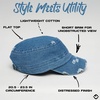 image:imageFunky Junque Vintage Newsboy Cap Womens Cadet Cabbie Hat  Cadet cap with vintage distressed look for casual outings fall layering denim looks amp giftingDistressed Denim