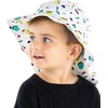 image:imageFunky Junque Wide Brim Baby Sun Hat Adjustable Beach Bucket Cap  Soft padded polyester baby bucket hat with double loops for zoo trips beach boating picnics amp parksAbstract Shapes  White