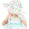 image:imageFunky Junque Wide Brim Baby Sun Hat Adjustable Beach Bucket Cap  Soft padded polyester baby bucket hat with double loops for zoo trips beach boating picnics amp parksAbstract Shapes  White
