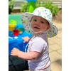 image:imageFunky Junque Wide Brim Baby Sun Hat Adjustable Beach Bucket Cap  Soft padded polyester baby bucket hat with double loops for zoo trips beach boating picnics amp parksAbstract Shapes  White