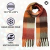 image:imageFunky Junque Womens Chunky Knit Plush Winter Scarf  Soft Warm Oversized Shawl Wrap in Multiple Stylish PatternsCheckered  Orange