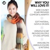 image:imageFunky Junque Womens Chunky Knit Plush Winter Scarf  Soft Warm Oversized Shawl Wrap in Multiple Stylish PatternsCheckered  Orange