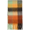 image:imageFunky Junque Womens Chunky Knit Plush Winter Scarf  Soft Warm Oversized Shawl Wrap in Multiple Stylish PatternsCheckered  Orange
