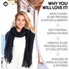 image:imageFunky Junque Womens Chunky Knit Plush Winter Scarf  Soft Warm Oversized Shawl Wrap in Multiple Stylish PatternsSparkle  Black