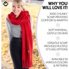 image:imageFunky Junque Womens Chunky Knit Plush Winter Scarf  Soft Warm Oversized Shawl Wrap in Multiple Stylish PatternsSparkle  Red