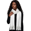 image:imageFunky Junque Womens Chunky Knit Plush Winter Scarf  Soft Warm Oversized Shawl Wrap in Multiple Stylish PatternsSparkle  White