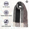 image:imageFunky Junque Womens Chunky Knit Plush Winter Scarf  Soft Warm Oversized Shawl Wrap in Multiple Stylish PatternsWide Stripe  Black