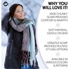 image:imageFunky Junque Womens Chunky Knit Plush Winter Scarf  Soft Warm Oversized Shawl Wrap in Multiple Stylish PatternsWide Stripe  Light Blue