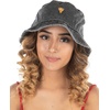 image:imageFunky Junque Womens Embroidered Bucket Hat  Lightweight Cotton Bucket Hat with Sun Protection Beach Festival and Sun Reversible Bucket Hats for WomenPizza Icon  Black