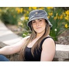 image:imageFunky Junque Womens Embroidered Bucket Hat  Lightweight Cotton Bucket Hat with Sun Protection Beach Festival and Sun Reversible Bucket Hats for WomenPizza Icon  Black