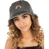 image:imageFunky Junque Womens Embroidered Bucket Hat  Lightweight Cotton Bucket Hat with Sun Protection Beach Festival and Sun Reversible Bucket Hats for WomenRainbow  Black