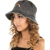 image:imageFunky Junque Womens Embroidered Bucket Hat  Lightweight Cotton Bucket Hat with Sun Protection Beach Festival and Sun Reversible Bucket Hats for WomenRainbow  Black