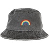 image:imageFunky Junque Womens Embroidered Bucket Hat  Lightweight Cotton Bucket Hat with Sun Protection Beach Festival and Sun Reversible Bucket Hats for WomenRainbow  Black