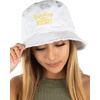 image:imageFunky Junque Womens Embroidered Bucket Hat  Lightweight Cotton Bucket Hat with Sun Protection Beach Festival and Sun Reversible Bucket Hats for WomenSunshine  Whiskey  White