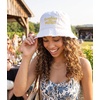 image:imageFunky Junque Womens Embroidered Bucket Hat  Lightweight Cotton Bucket Hat with Sun Protection Beach Festival and Sun Reversible Bucket Hats for WomenSunshine  Whiskey  White