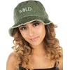 image:imageFunky Junque Womens Embroidered Bucket Hat  Lightweight Cotton Bucket Hat with Sun Protection Beach Festival and Sun Reversible Bucket Hats for WomenWild  Green