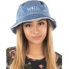image:imageFunky Junque Womens Embroidered Bucket Hat  Lightweight Cotton Bucket Hat with Sun Protection Beach Festival and Sun Reversible Bucket Hats for WomenWild  Denim