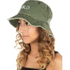 image:imageFunky Junque Womens Embroidered Bucket Hat  Lightweight Cotton Bucket Hat with Sun Protection Beach Festival and Sun Reversible Bucket Hats for WomenWild  Green
