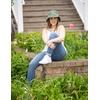 image:imageFunky Junque Womens Embroidered Bucket Hat  Lightweight Cotton Bucket Hat with Sun Protection Beach Festival and Sun Reversible Bucket Hats for WomenWild  Green