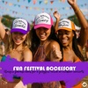 image:imageFunky Junque Womens Funny Trucker Hats  Adult Humor for Bachelorette Girls Trips Festivals amp Birthday GiftIll Bring the Snacks  WhiteDk Purple