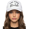 image:imageFunky Junque Womens Funny Trucker Hats  Adult Humor for Bachelorette Girls Trips Festivals amp Birthday GiftIm the Bride White
