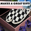image:imageFunky Junque Womens Fuzzy House Slippers  Cozy Indoor Outdoor Fluffy Clog Christmas Slippers Soft Bedroom Shoes for WomenCheckered Black