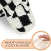image:imageFunky Junque Womens Fuzzy House Slippers  Cozy Indoor Outdoor Fluffy Clog Christmas Slippers Soft Bedroom Shoes for WomenCheckered Black