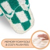 image:imageFunky Junque Womens Fuzzy House Slippers  Cozy Indoor Outdoor Fluffy Clog Christmas Slippers Soft Bedroom Shoes for WomenCheckered Sea Green