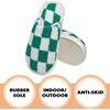 image:imageFunky Junque Womens Fuzzy House Slippers  Cozy Indoor Outdoor Fluffy Clog Christmas Slippers Soft Bedroom Shoes for WomenCheckered Sea Green