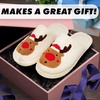 image:imageFunky Junque Womens Fuzzy House Slippers  Cozy Indoor Outdoor Fluffy Clog Christmas Slippers Soft Bedroom Shoes for WomenReindeer Ivory