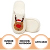 image:imageFunky Junque Womens Fuzzy House Slippers  Cozy Indoor Outdoor Fluffy Clog Christmas Slippers Soft Bedroom Shoes for WomenReindeer Ivory