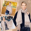 image:imageFunky Junque Womens Pashmina Scarf  Cashmere Feel Shawl Wrap for Weddings Evening Dresses amp Winter OutfitsBlush Pink